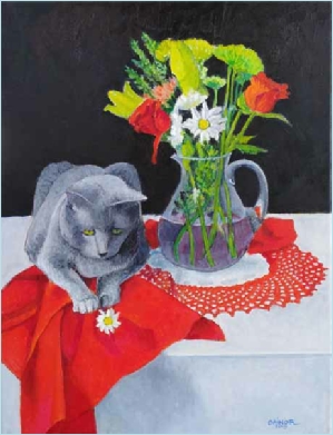 Miss Puss and the Red Doily