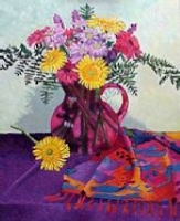 Flowers in a Pewter Pitcher