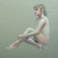Nude Holding one Leg