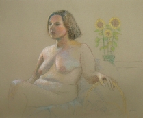 Nude with Sunflowers