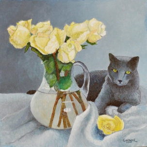 Miss Puss and the White Roses