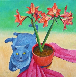 Miss Puss and the Amaryllis