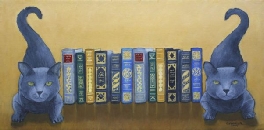 Miss Puss as Bookends